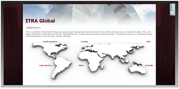 Custom Digital Creative Design for Commercial Real Estate Global Coverage Map